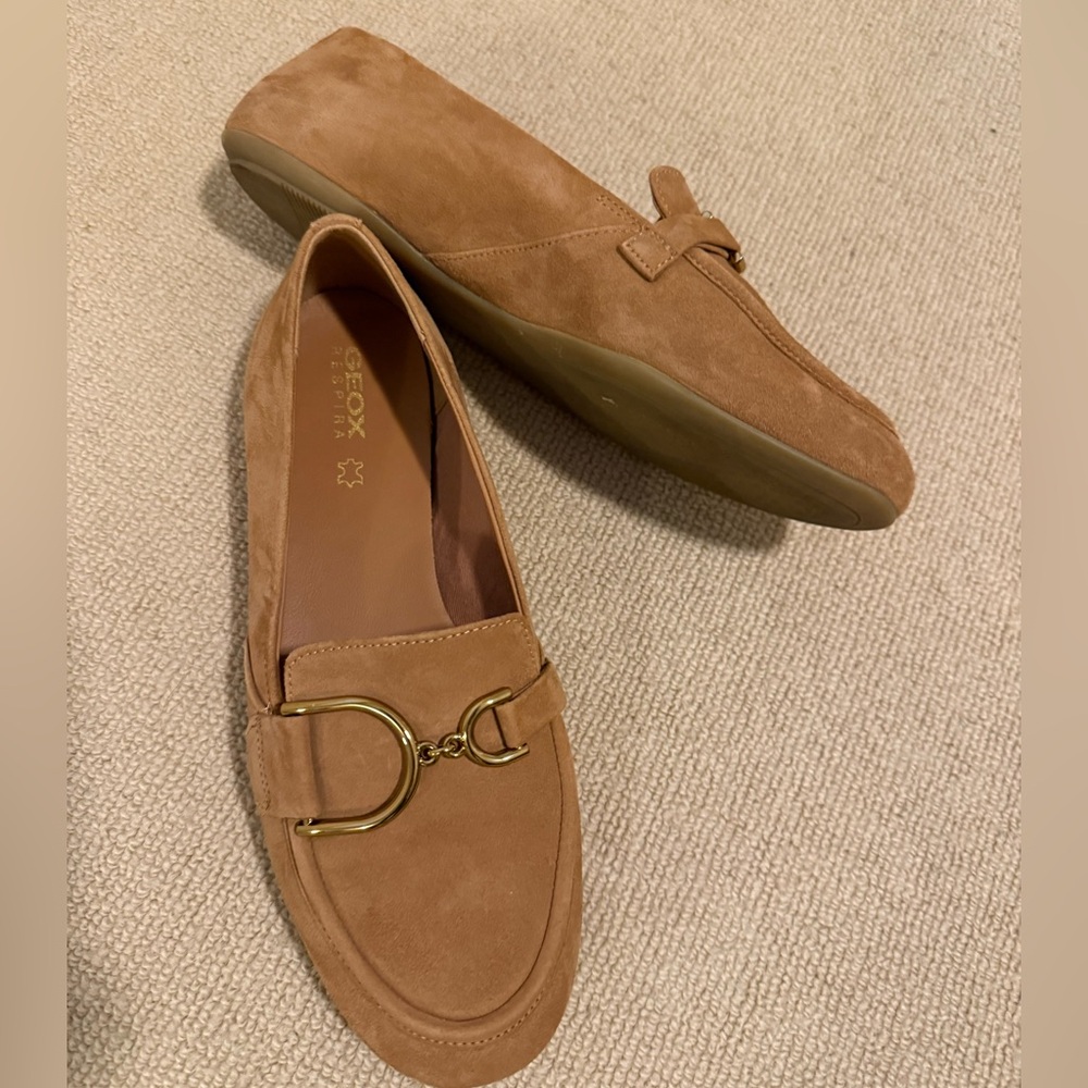 GEOX Palmaria flat loafer in cognac